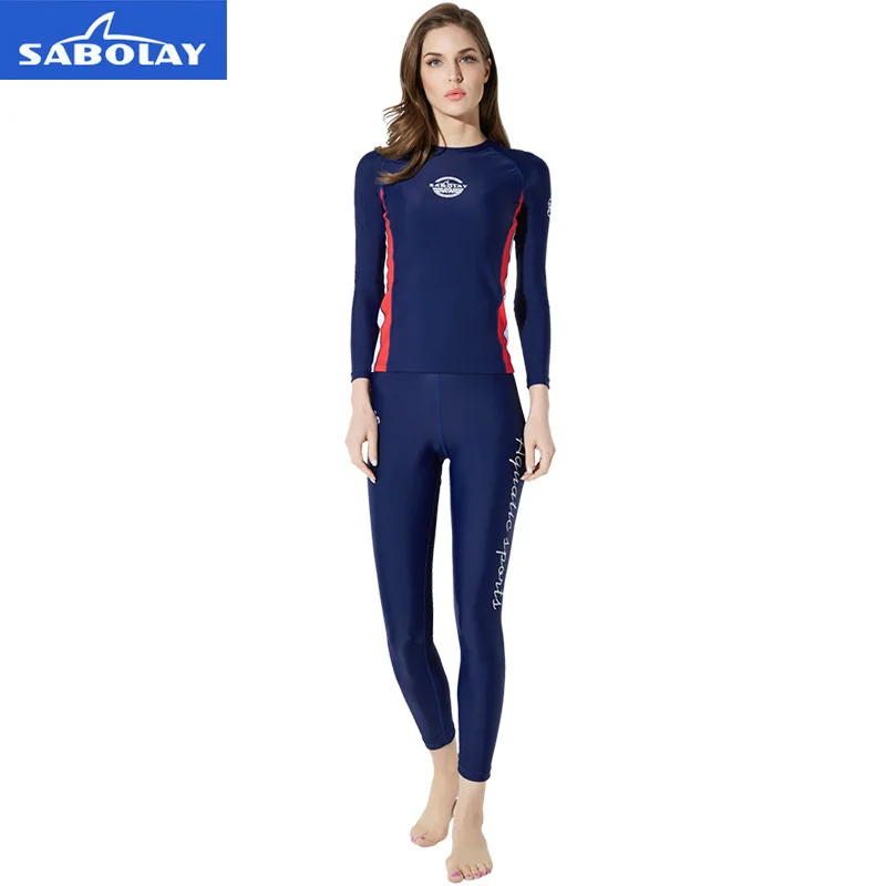 Женский купальный костюм SABOLAY с длинным рукавом Быстросохнущий купальник