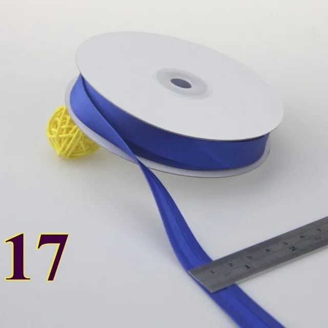 15 мм(5/") Ширина полиэфирная атласная проглаженная Однослойная косая Привязка/косая лента для одежды стеганое одеяло ткань для шитья и рукоделия - Цвет: 17