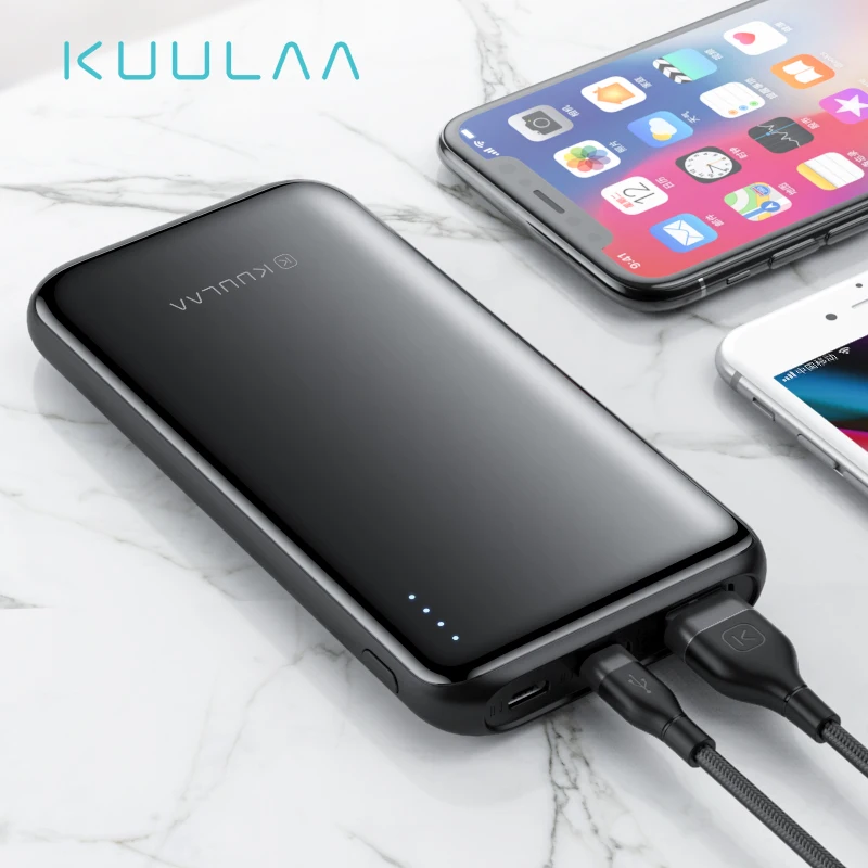 KUULAA power bank 10000 мАч Быстрая зарядка повербанк 3 0 тонкий внешний аккумулятор