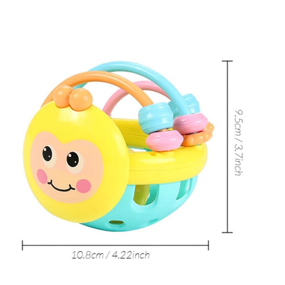 

Soft Colorful Ball Toys Cartoon Bee Baby Rattle Mobile Ball Hand Bell Educational Teething Toy Baby Learning Grasping Kid Gift