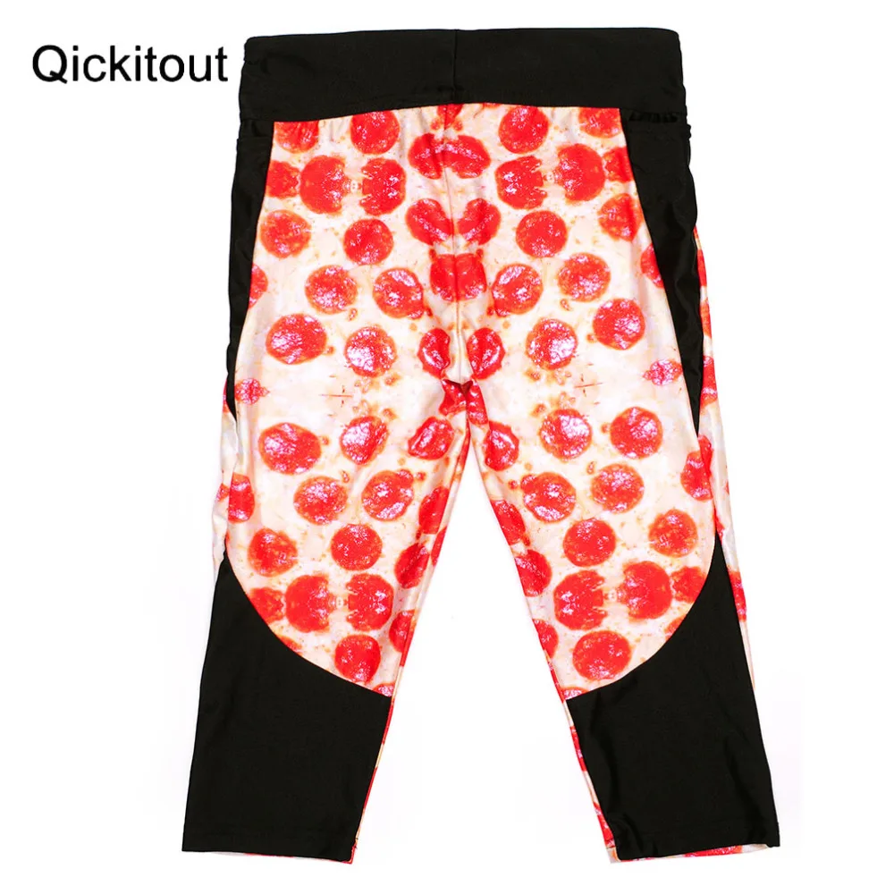 Брюки Капри бренда qickitout 2016 модные женские брюки с 7 точками американская Пицца
