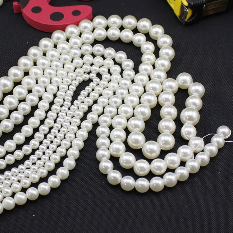 Высококачественные круглые акриловые бусины ручной работы с жемчужинами