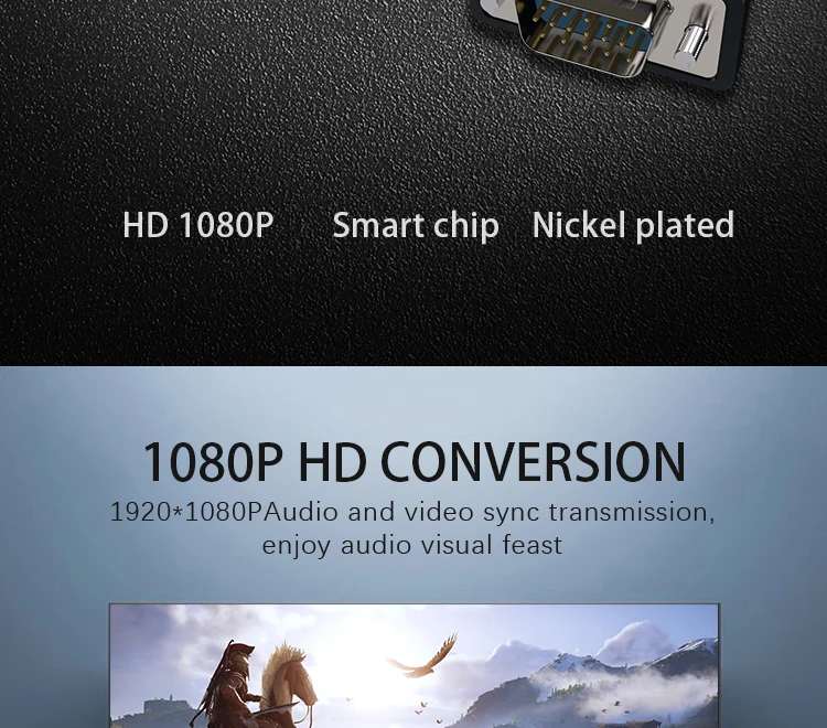 GCX преобразователь из VGA в HDMI с аудио 1080P VGA2HDMI видео адаптер для ПК в HD ТВ проектор VGA штекер в HDMI Женский ТВ адаптер