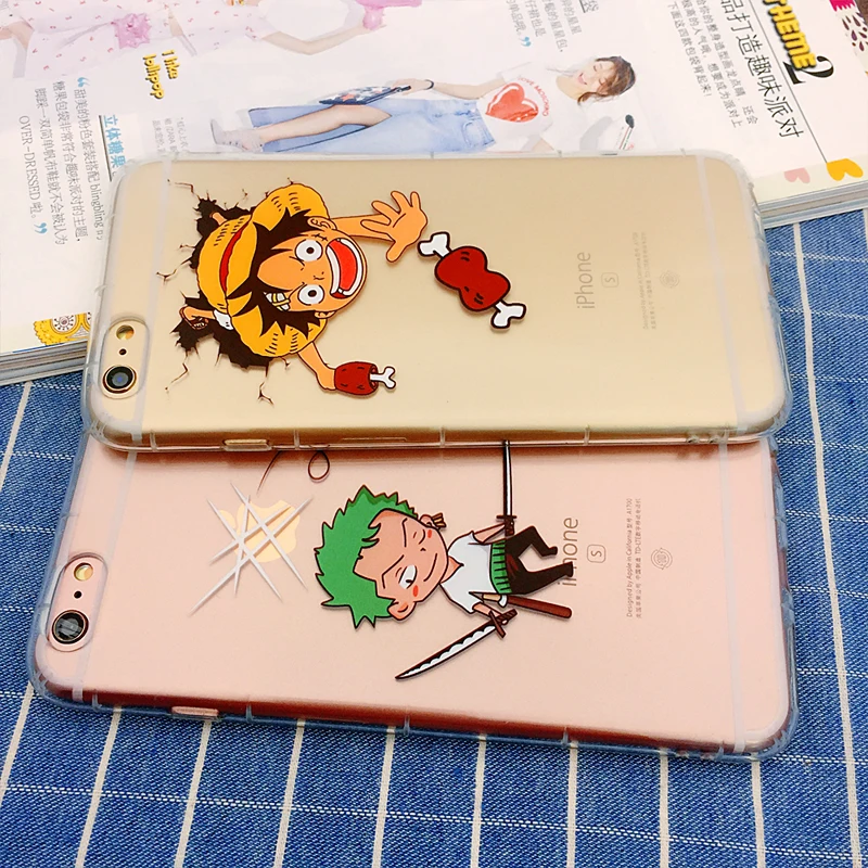 antiknock air bag One Piece Luffy zoro cartoon TPU silicone clear case for iphone X XS max XR 5 5s 5g 6 6s s 7 8 plus cases |