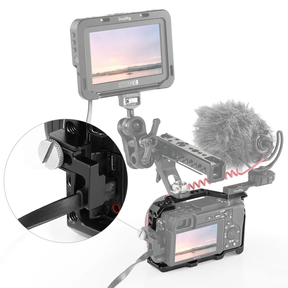 SmallRig a6400 DSLR клетка для Sony A6300/ A6400 /A6500 формованная камеры с 1/4 "и 3/8" резьбовыми