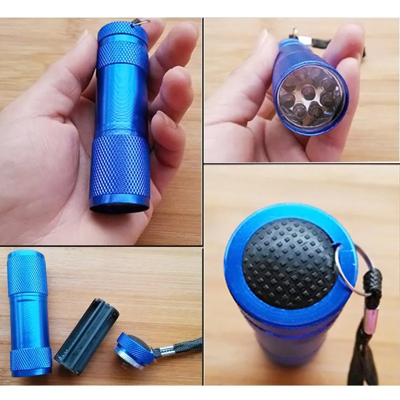 УФ 9LED детектор денег Скорпиона Охотник искатель ультра фиолетовый черный