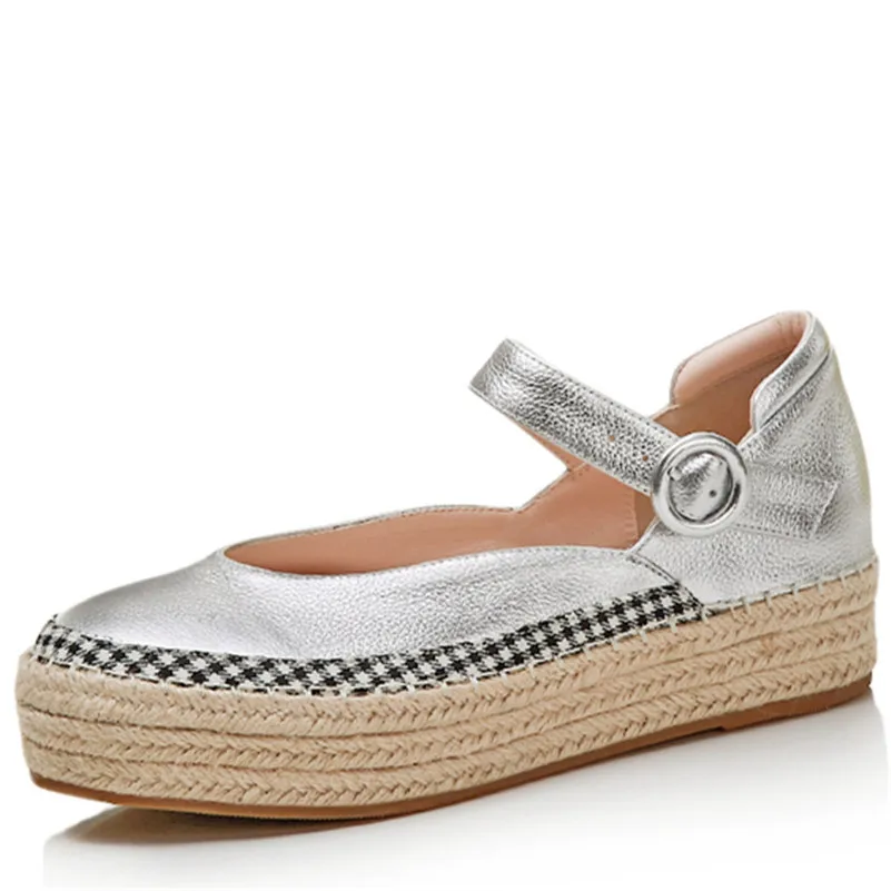 Женская обувь FEDONAS на плоской подошве с закругленным носком из натуральной