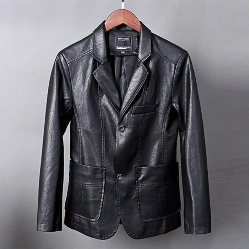 Мужская одежда 2019 кожаная куртка весна и осень бизнес досуг мужская из
