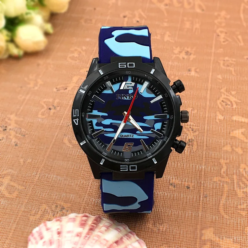 2016 камуфляж силиконовые повседневные часы мужские военные наручные модные