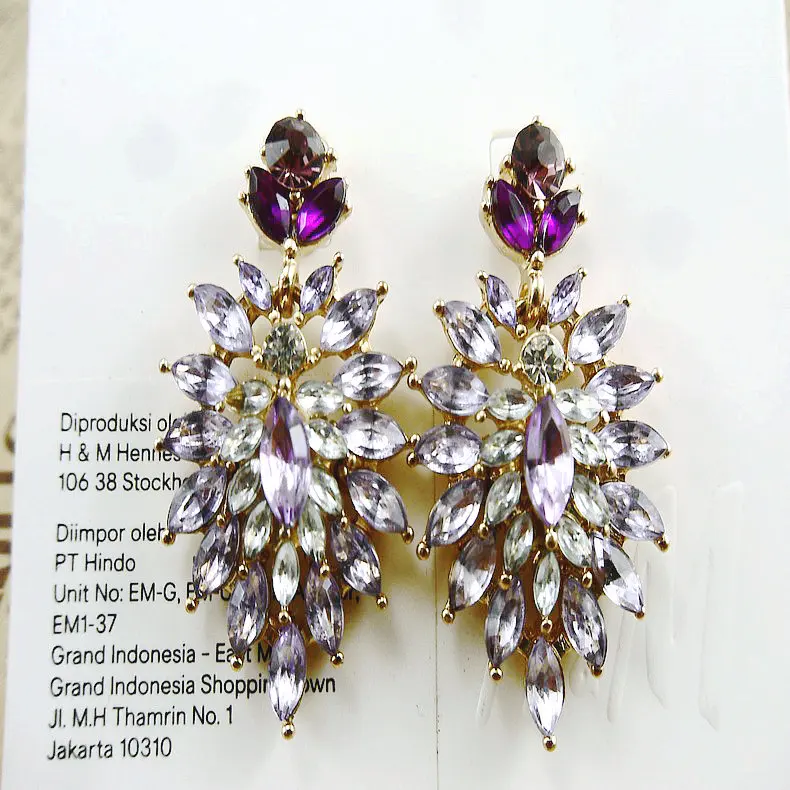 Фиолетовая благородная леди белое сочетание популярные ювелирные изделия