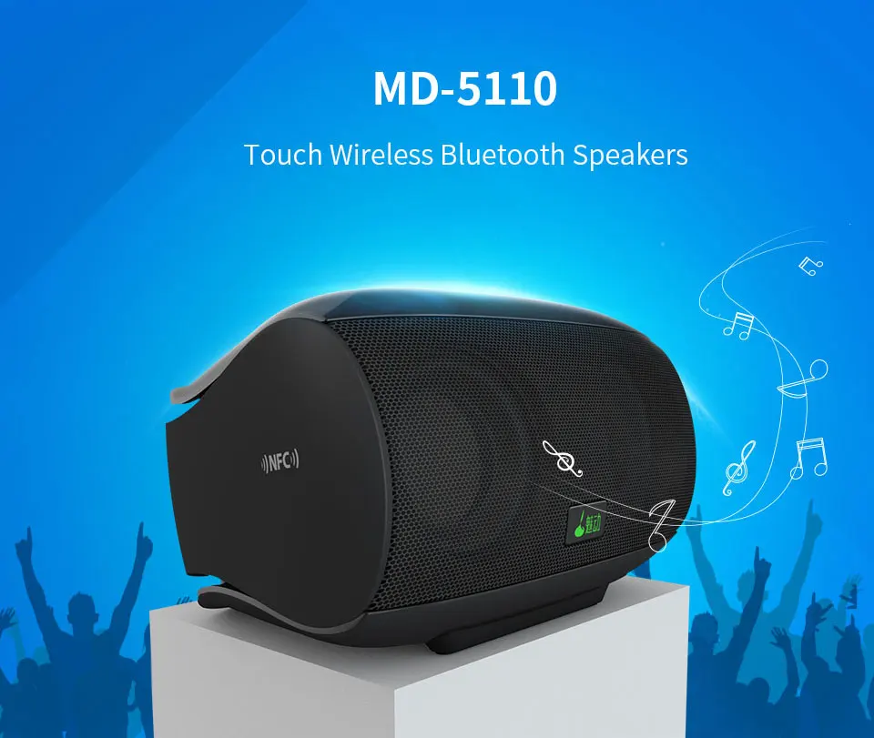 Meidong MD-5110, Беспроводная Bluetooth колонка, стерео мини Портативная колонка, компьютерный сабвуфер, Громкий динамик для телефонов