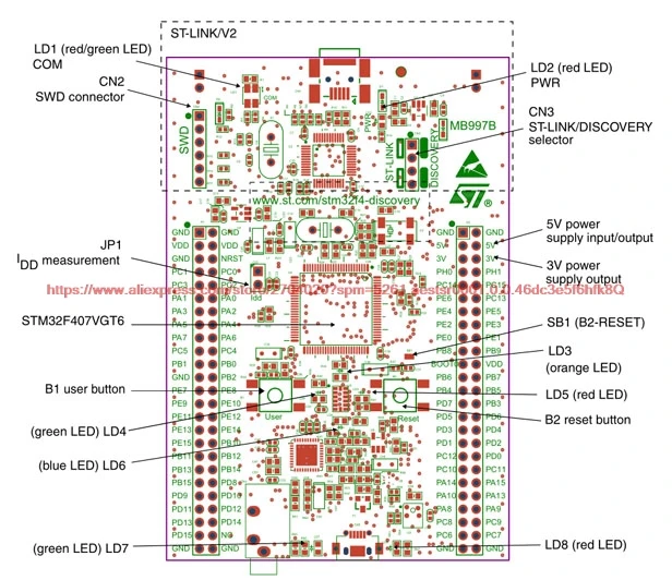 Макетная плата STM32F4DISCOVERY STM32F407G-DISC1