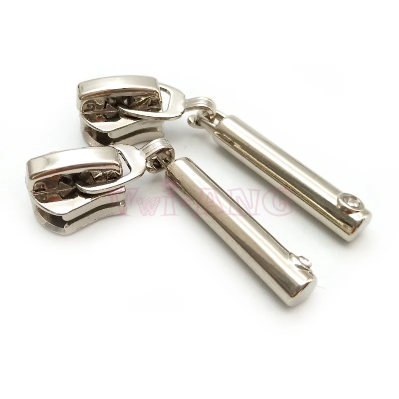 

20pcs/lot, Simple Stylish 5# Metal Zipper Slider with Rhinstone Decoration