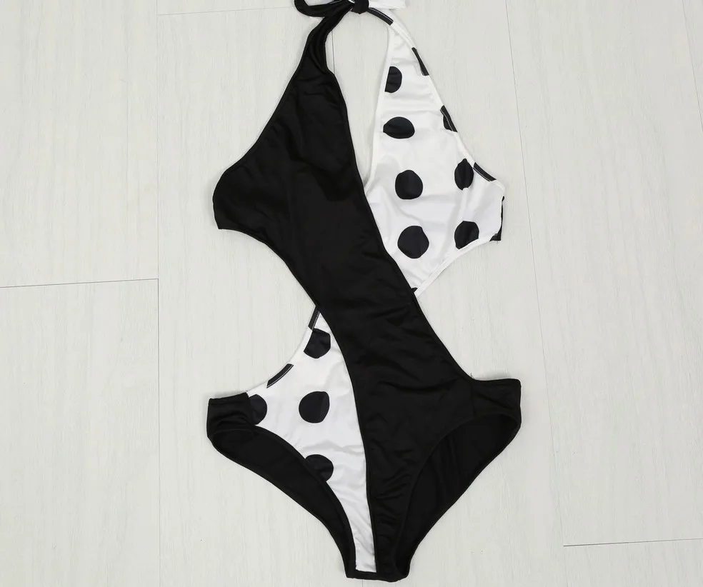 Europe and America Wave point sexy bikini in one-piece Triangle conjoined swimming suit | Спорт и развлечения