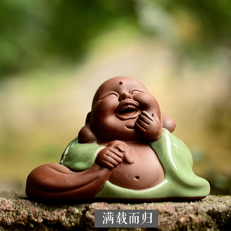 Новый монахи фигурка чай домашнее животное Керамика ручной работы люди