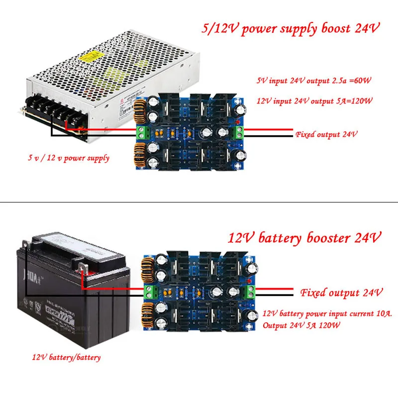 Aiyima DC Вт 120 Step Up Модуль Boost 5 В 24 до в цифровой напряжение Регулятор модуль ПИТАНИЕ