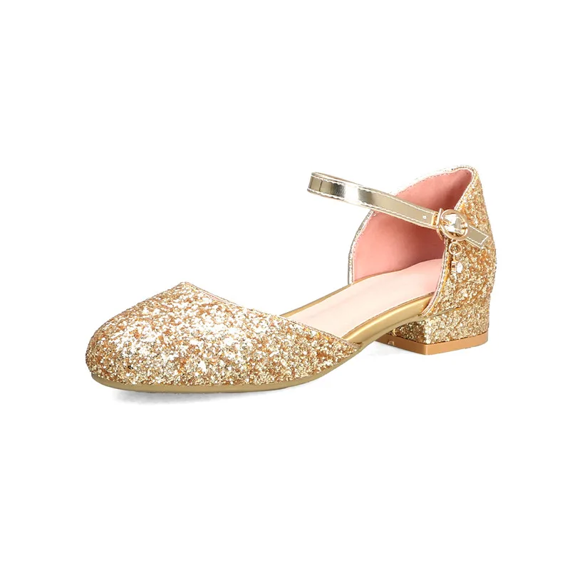 Женские туфли на низком каблуке YMECHIC красные серебристые золотые туфли-лодочки