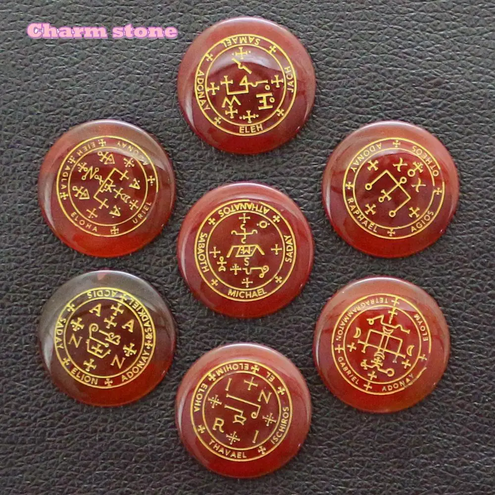 

Round Natural Crystal Sculpture Seven Angels Call Magic Array Fashionable Fine Protein Stone Sky Stone Aura Stone jewelry sets