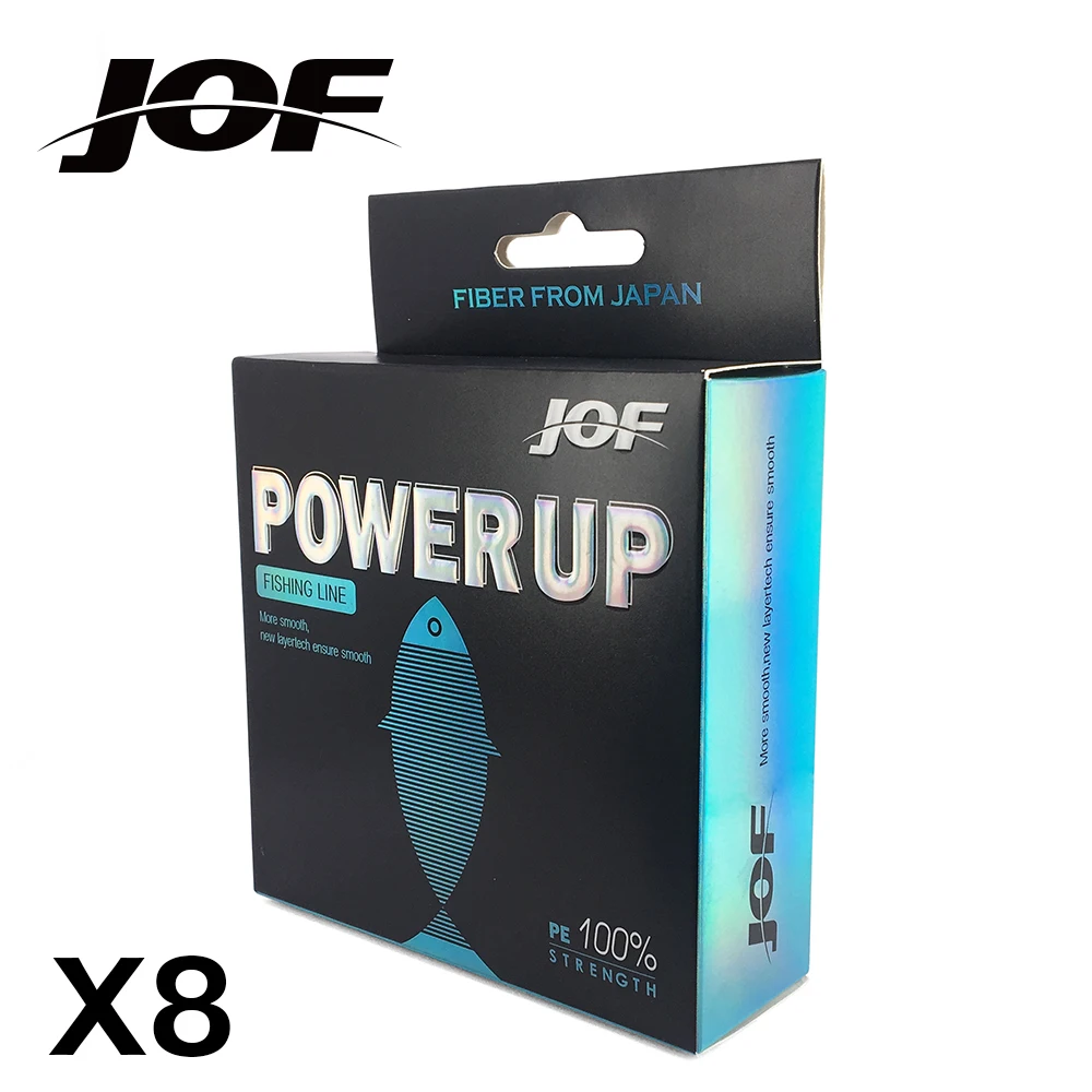 Плетеная рыболовная леска JOF POWER UP 500 м 8 прядей широкоугольная технология
