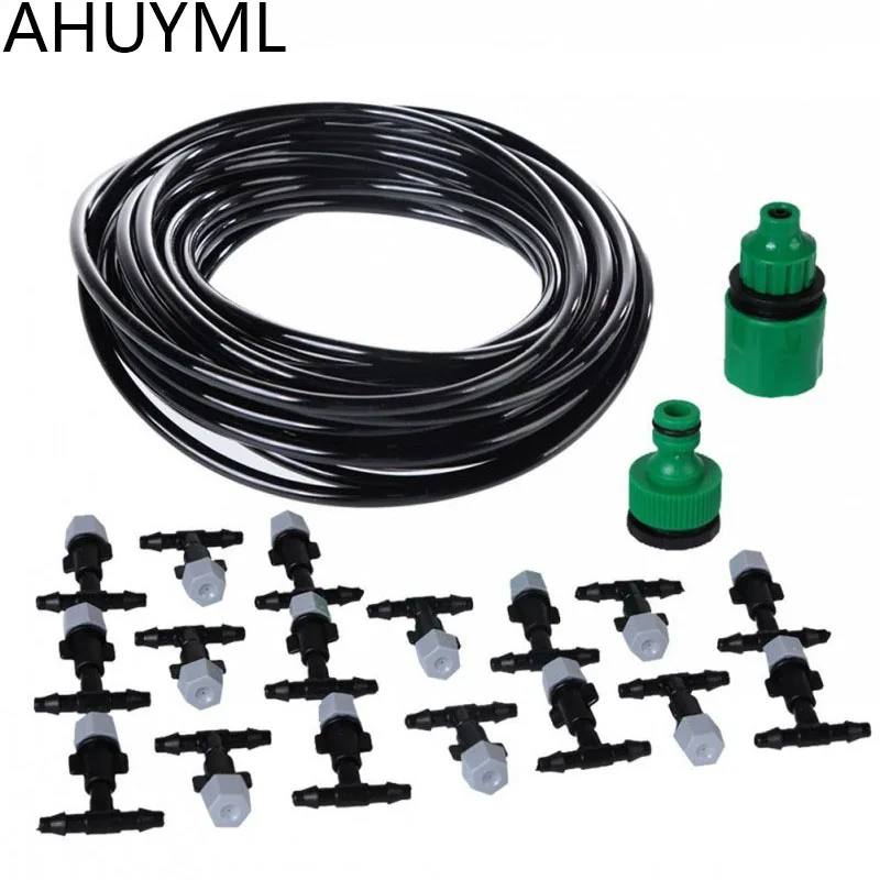 

Садовый шланг для орошения, шланг 15 м, охлаждающий комплект капельный полив для теплицы и садоводства