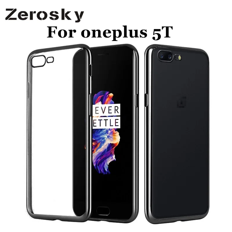 Zerosky Case For oneplus 5T Plating Soft Ultra Thin Back Cover One Plus 5 T Oneplus5T Luxury Shell | Мобильные телефоны и