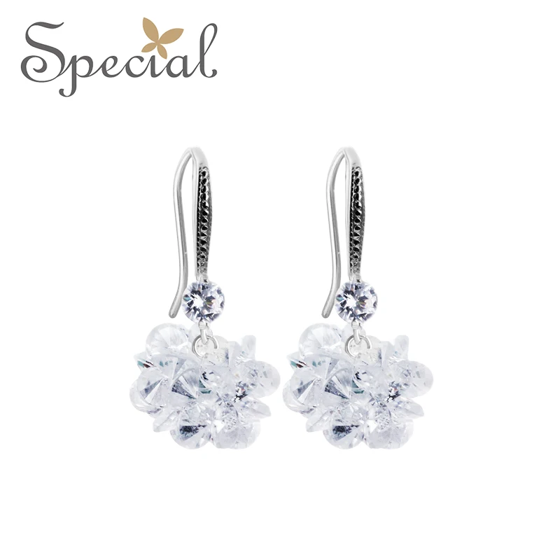 

Special Fashion 925 Sterling Silver Drop Earrings AAA Zirconia Ear Hook Crystal Earrings New Jewelry Gifts for Women S1709E