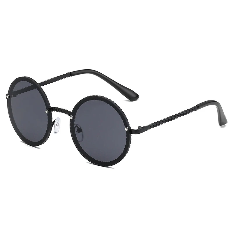 Брендовые Круглые Солнцезащитные очки для женщин без оправы Feamle Shades очков