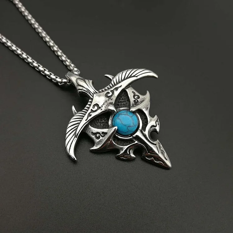 Трендовые бирюзы кулон с Ястребом и ожерелья Байкер крутой буддийский талисман
