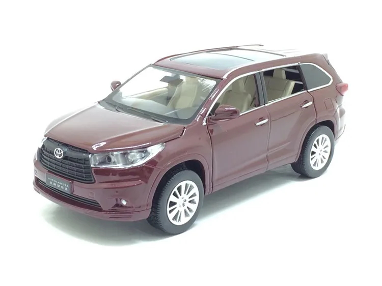 Красный Высокая имитация 1:32 TOYOTA Highlander Литой Сплав модель автомобиля игрушка металлический внедорожник модель 6 дверей можно открыть подарок для детей Рождество - Цвет: Красный