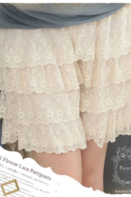 Шорты женские с кружевной вышивкой богемные многослойные юбки оборками в стиле