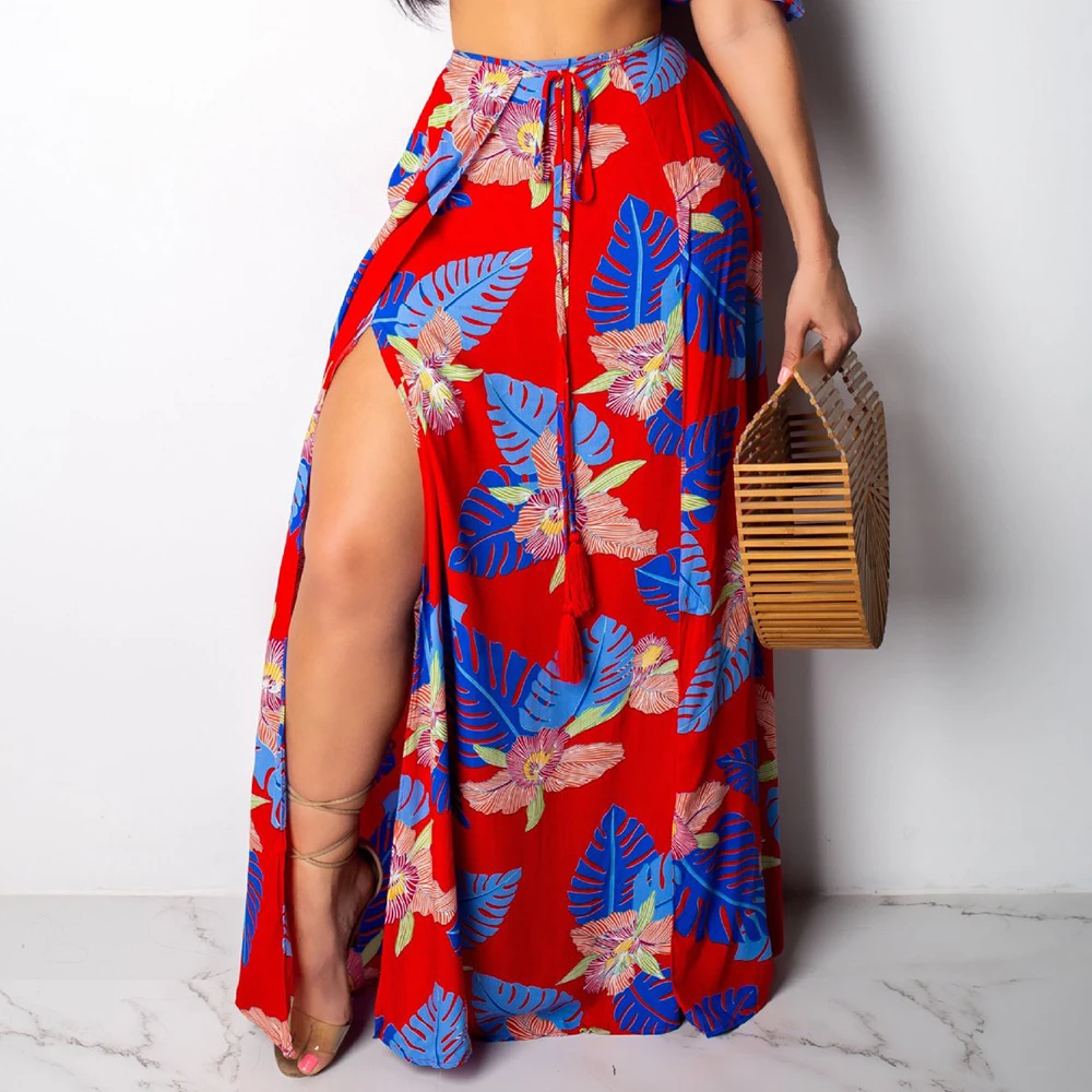 FTGSDLONG плюс размер сексуальная юбка и укороченный топ Женский комплект из 2