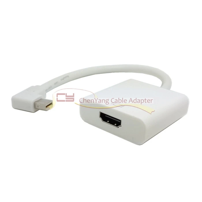 90 градусов левый и правый угловой Кабель адаптер Mini DisplayPort DP для VGA или HDMI DVI Female