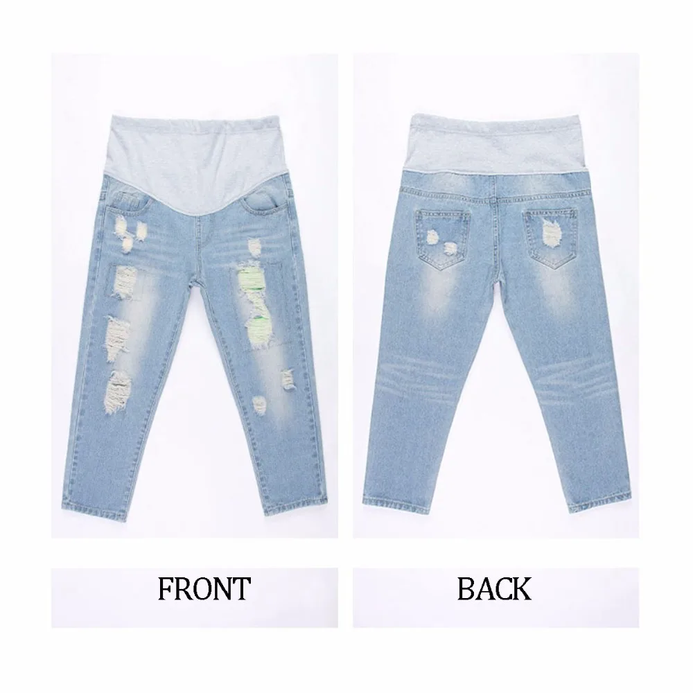 Джинсы для беременных удобные синие хлопковые джинсовые брюки Одежда Брюки