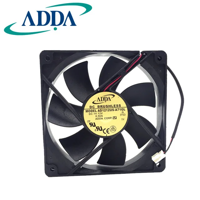 Оригинальный ADDA DC 12V 0.50A (12 см) AD1212US A71GL 12025 воздуха объемное шасси вентилятор