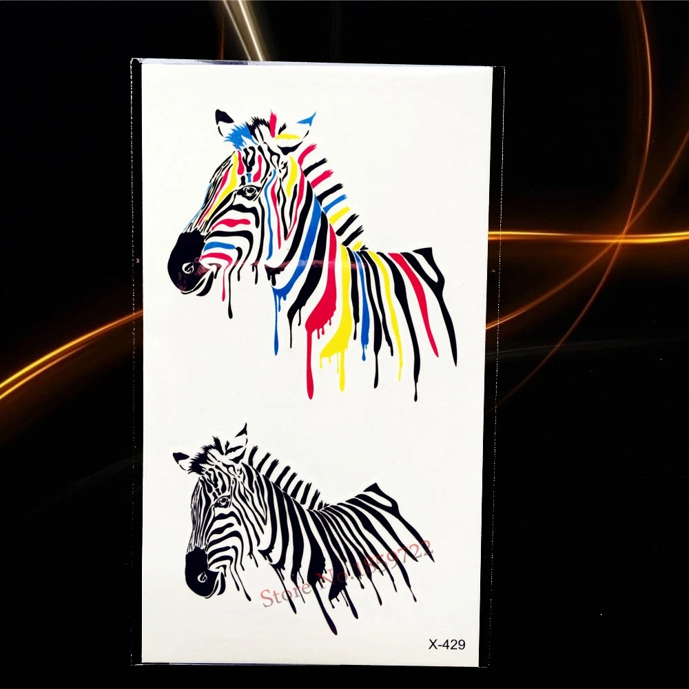 25 стилей 3D Зебра временная татуировка мужской боди-арт вспышка