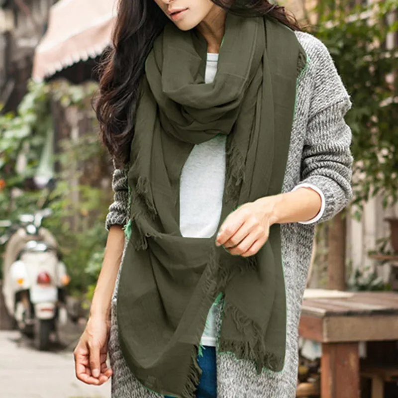 Variety cotton scarves Ms. solid thin scarf spring and summer sunscreen air conditioning cape dual long section | Аксессуары для