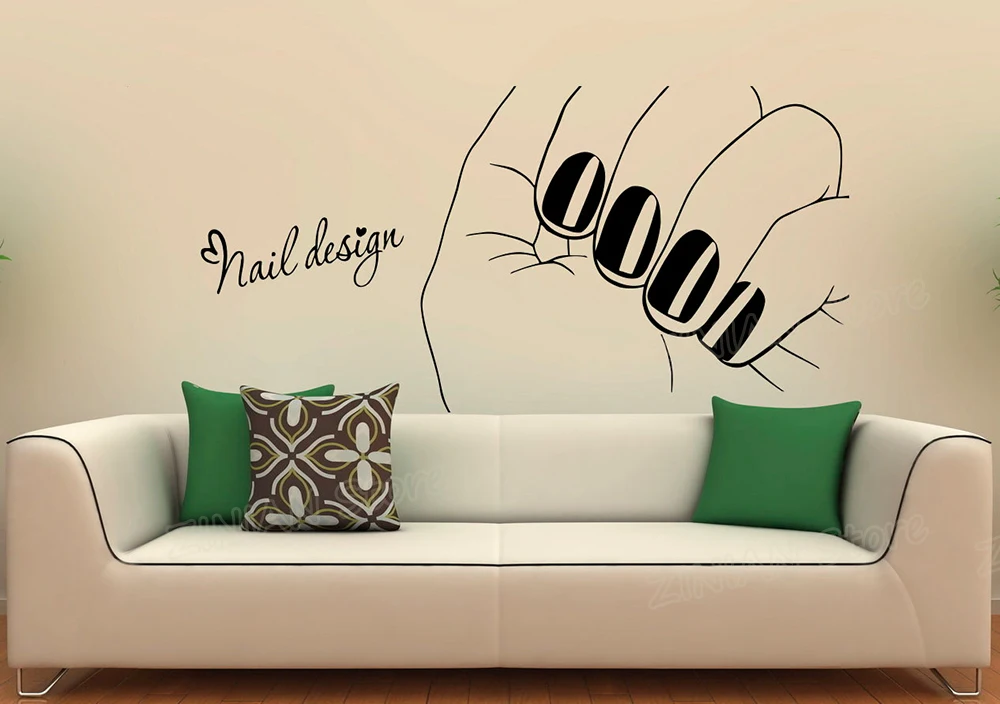 Маникюрная Наклейка на стену Виниловая наклейка s Girl Hands Nails интерьер дизайн дома