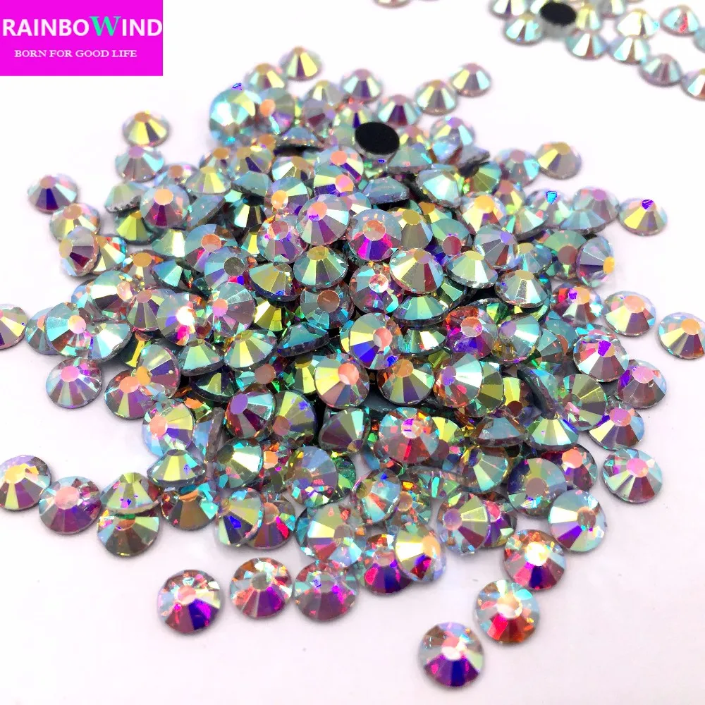 White AB DMC SS16 SS20SS30 3D Nails Art Tips Glass Rhinestone Flatback DIY Nail Beads hotfix Wedding deco iron on clothes | Дом и сад