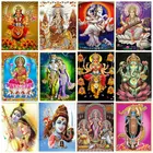 Алмазная живопись 5D с религиозным слоном, полноразмернаякруглая вышивка из страз, Индийский Бог, мозаика, украшение для дома