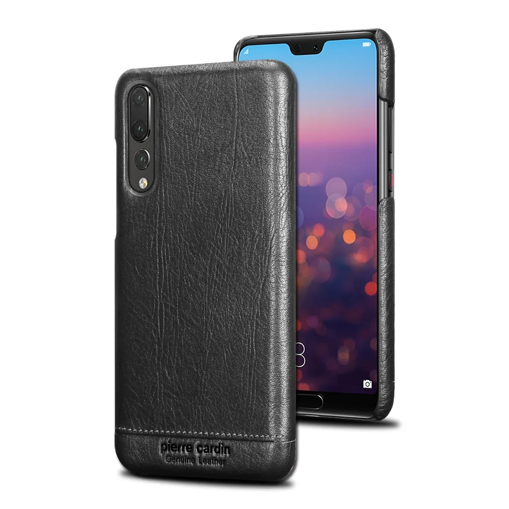 Pierre Cardin для Huawei P20 P30 Ретро стиль натуральная кожа жесткая задняя крышка
