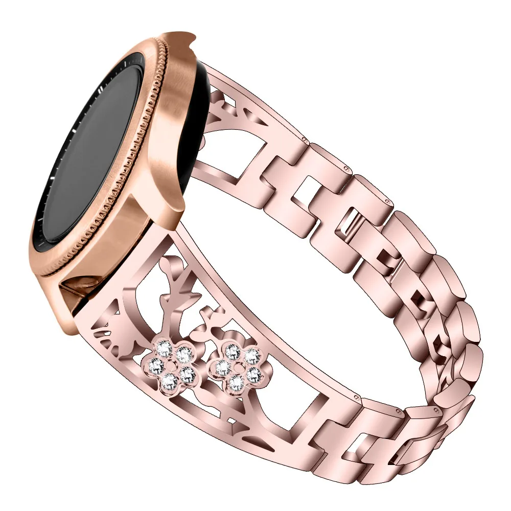 Роскошный Алмазный ремешок для Samsung Gear Sport S3 S2 Classic Galaxy Watch активный 20 мм 22 Amazfit Bip