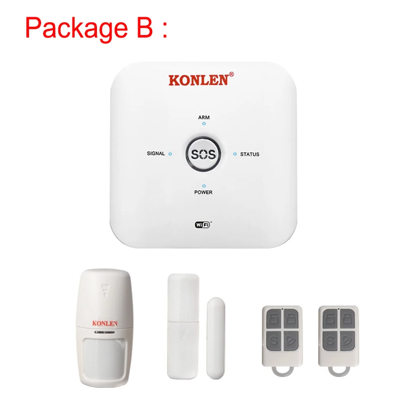 Wifi GSM Tuya мини-сигнализация комплект беспроводной с ip-камерой для дома безопасности дома поддержка Alexa Google Home Smart - Цвет: Package B