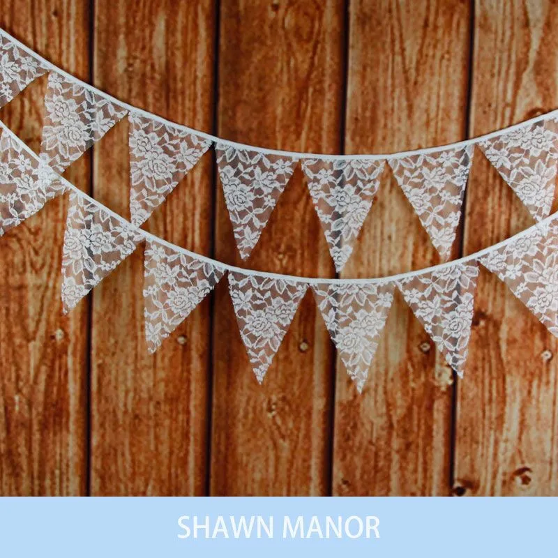 12flags-320CM/126inch Lace Fabric String Banners flags Personality Wedding Bunting Decor Party Decoration | Дом и сад