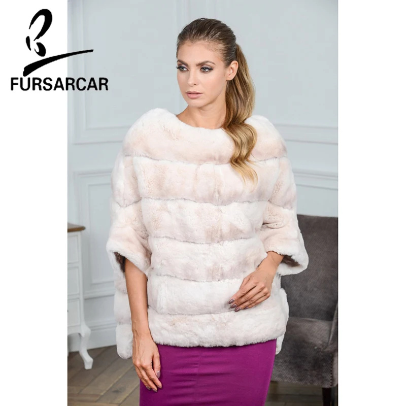 Модное зимнее пальто FURSARCAR из натурального меха модная Женская Роскошная теплая