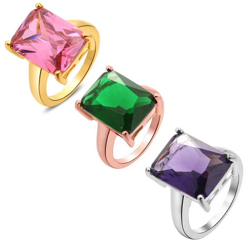 Кольцо Цирконий Роскошные 2018 новый золотой цвет/серебристый цвет Модные