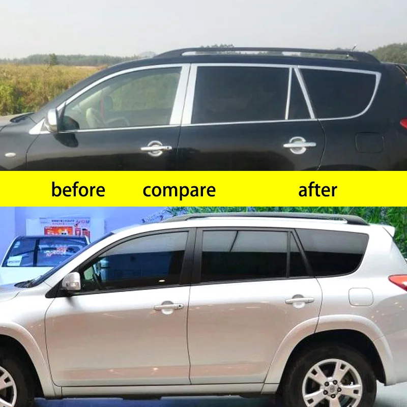 Lsrtw2017 304 нержавеющая сталь окна автомобиля планки для toyota rav4 2006 2007 2008 2009 2010 2011 2012