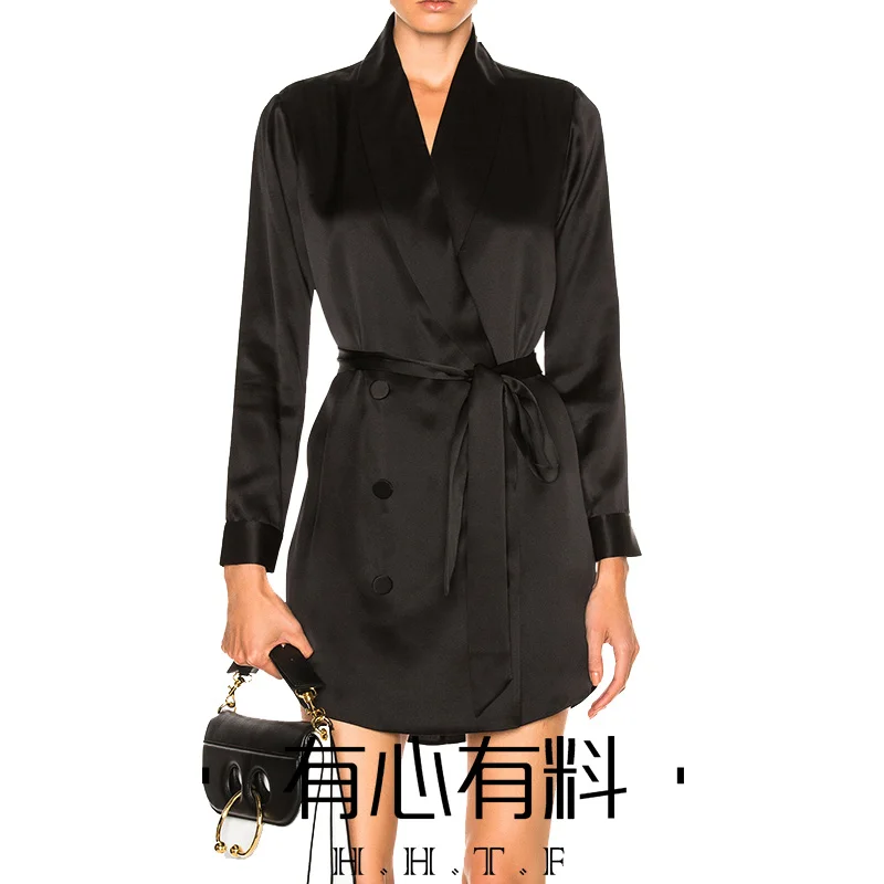 V-Neck Empire Sashes Full silk fabric Party Elegant New Style fashion sexy women Mini Dress celebrity body con dresses wholesale | Женская