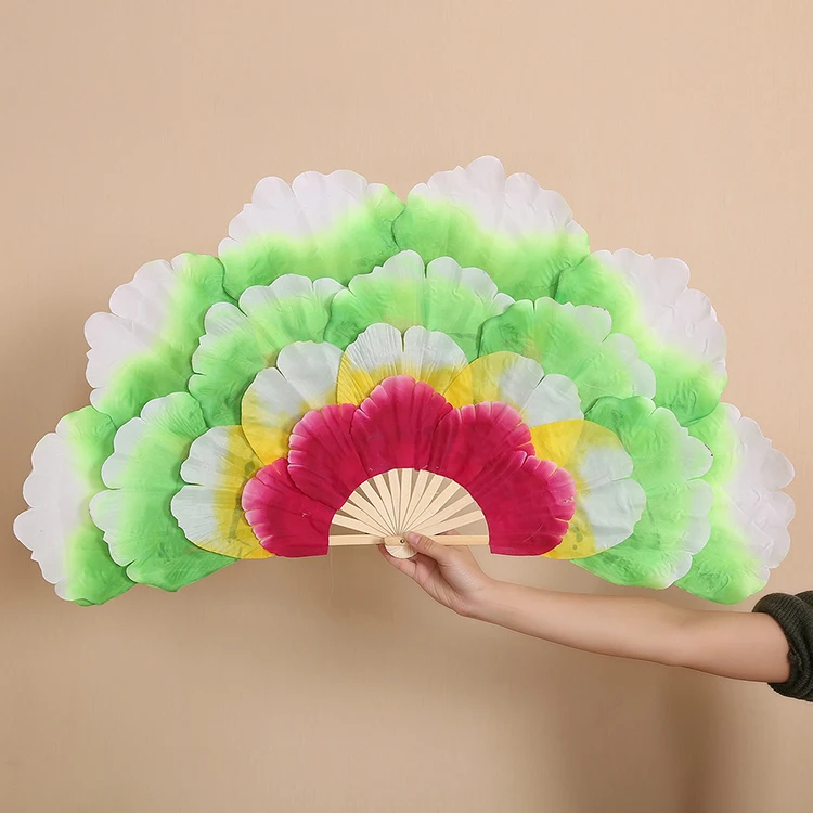 1 пара испанских танцев пион handfan двухсторонний большой цветок лепестки группа танец живота представление реквизит для сцены вентилятор