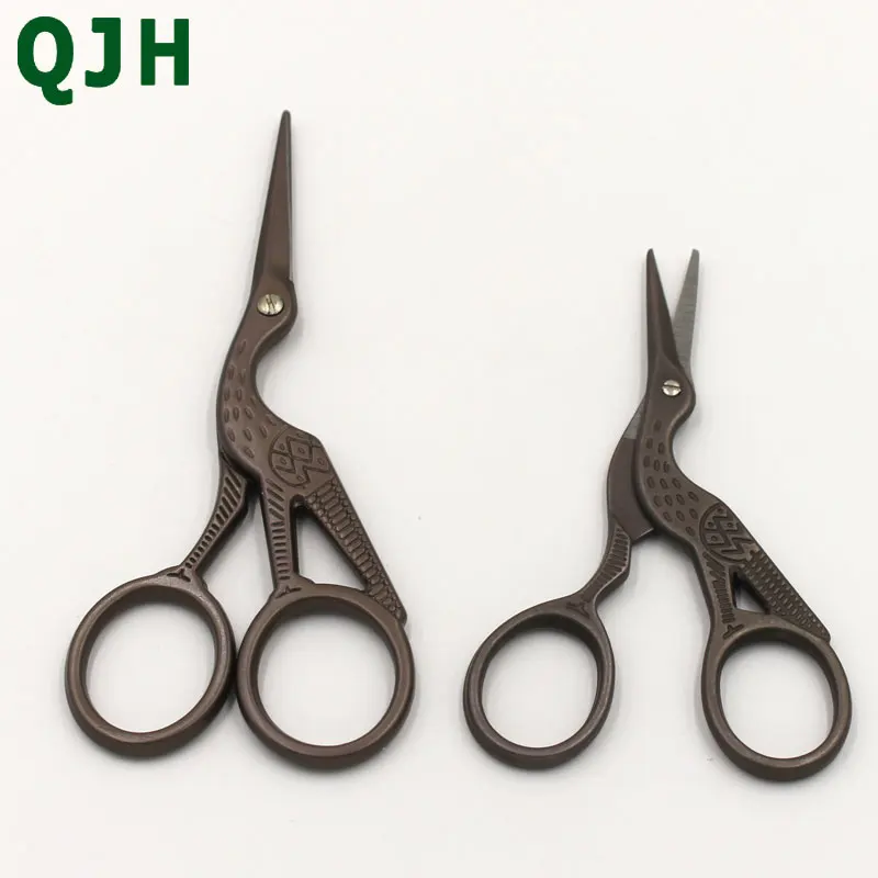 

2pcs Cross stitch Sewing Scissors Heron Egret Scissors Steel Vintage Tailor Scissors For Fabric Craft Household