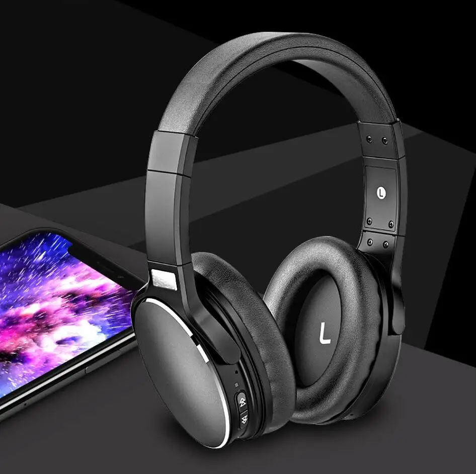 Черный ALWUP H1 спортивные наушники с шумоподавлением и Bluetooth, беспроводные наушники HIFI, 30 часов, наушники для телефона с микрофоном 5,0 - Цвет: Черный